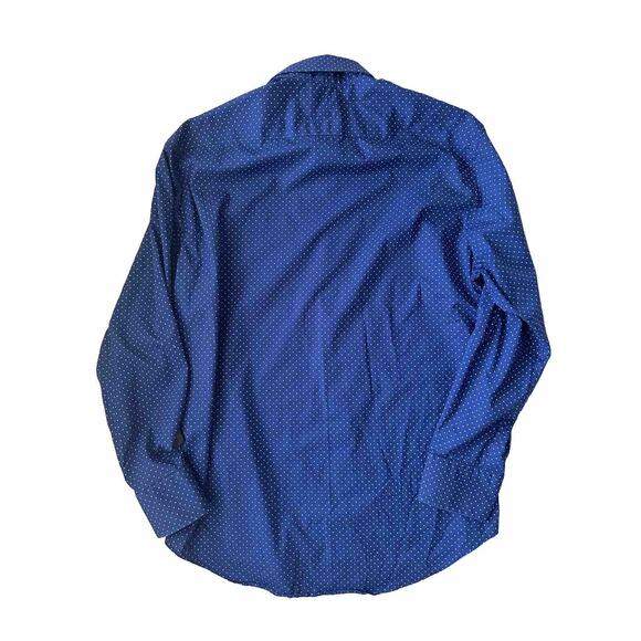 Bonobos Slim Fit 16x32 Long Sleeve Button Down Dress Shirt Blue With Dots - Picture 2 of 6